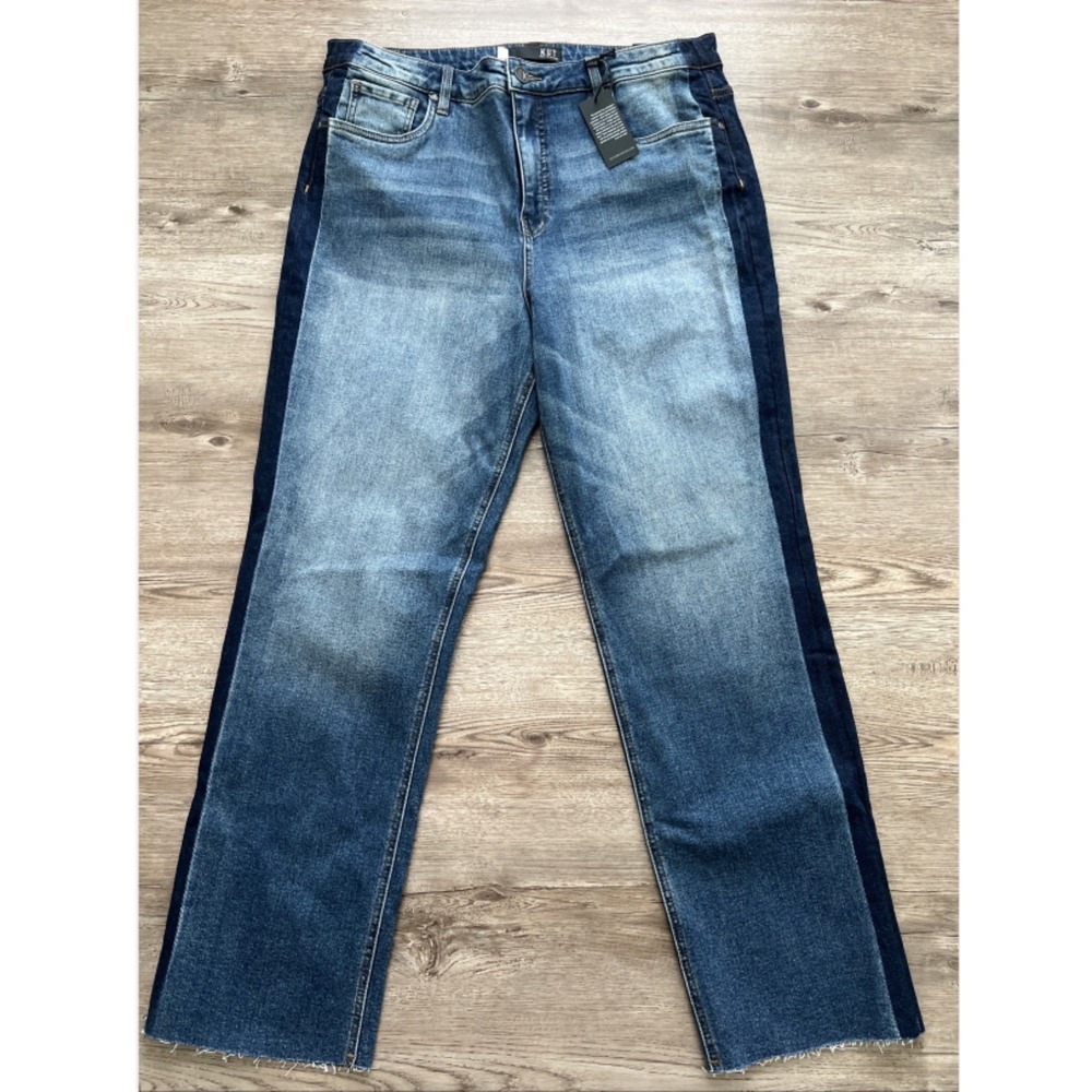 KUT from the Kloth Elizabeth Fab Ab Jeans Womens 16 Long Straight Ankle Raw NWT